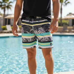 Body Glove Board Swim Shorts Men's Colorful Palm Print Size 32